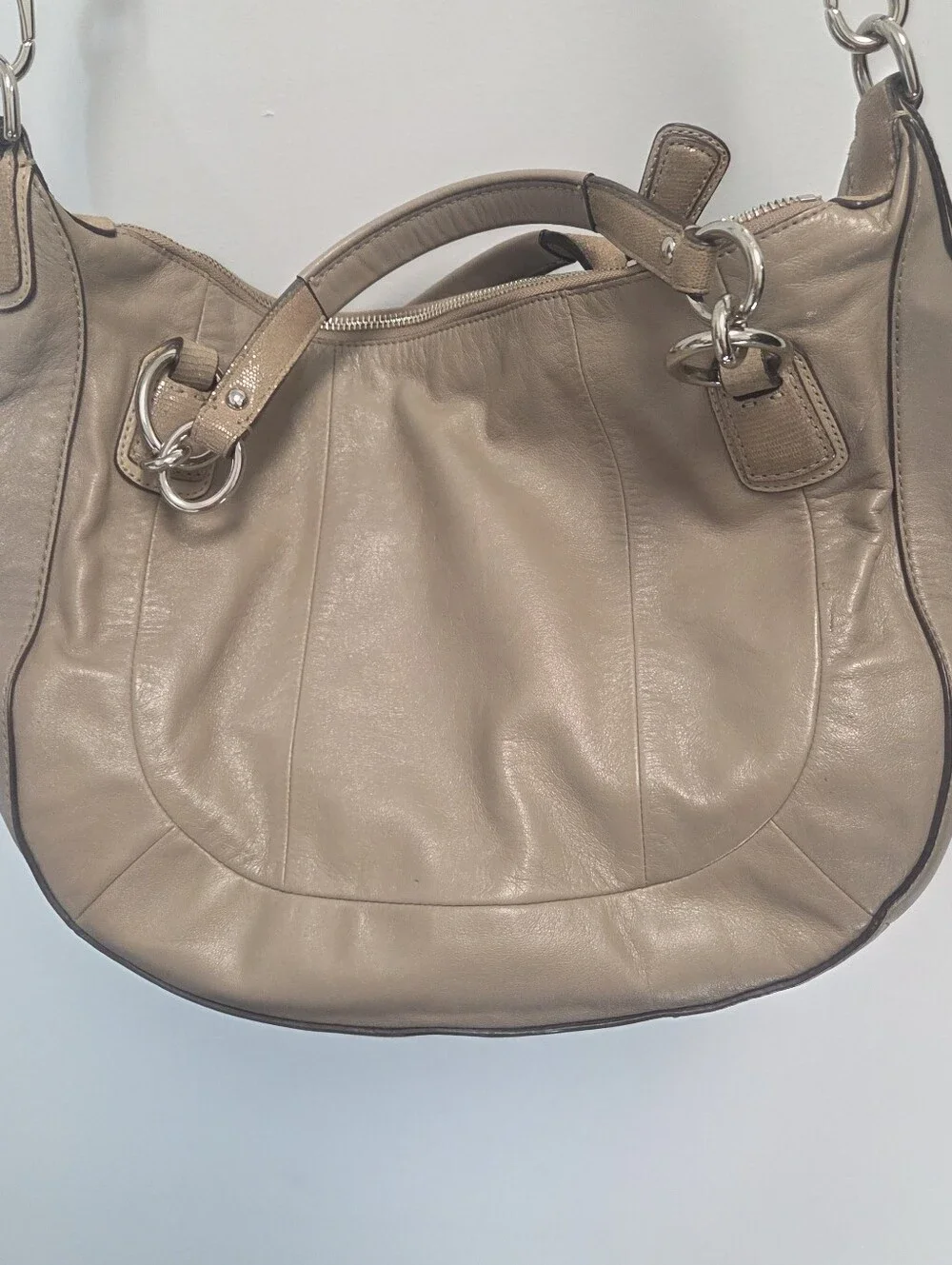 Coach Kristin 19295 Taupe Convertible Hobo Satchel Bag